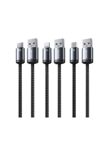 Wk Wdc-32m Raython Gen2 1m 3a Usb Micro Usb Hızlı Şarj Veri Kablosu Siyah