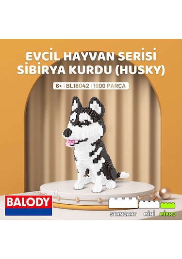 Balody Evcil Hayvan Serisi Sibirya Kurdu Bl16042 Mikro Blok Yapı Oyuncakları Seti