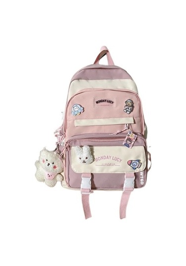 3-5-6. Sınıf Öğrencileri İçin Ergonomik Okul Çantası, Hafif Ve Su Geçirmez Pembe