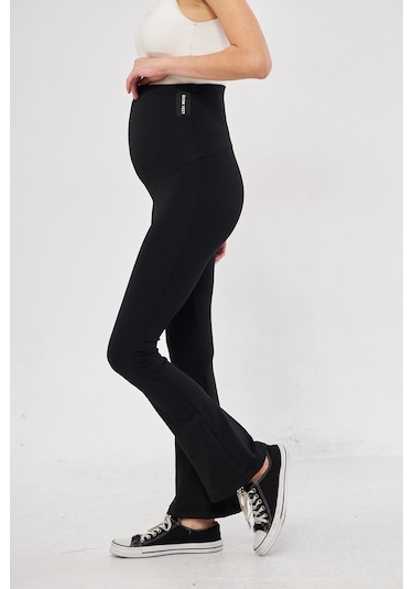 Lesa Wear İspanyol Paça Ayarlanabilir Yüksek Bel Esnek Toparlayıcı Ve Sıkılaştırıcı Hamile Tayt