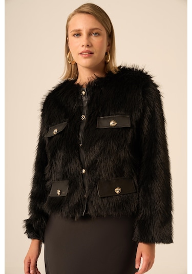 Ftz Women Kadın Peluş Mont Siyah 31241 Siyah