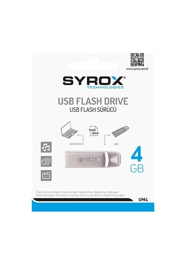 Syrox 4 Gb Usb Metal2 Flash Bellek