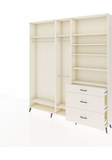 Arges Dolap 9 Raflı 3 Çekmeceli 3 Askılı 220x30x243 Aytaşı-aytaşı/aytaşı Aytası/aytası