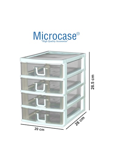 4 Gözlü Plastik Takı Bileklik Organizer Çekmece Beyaz - AL3186