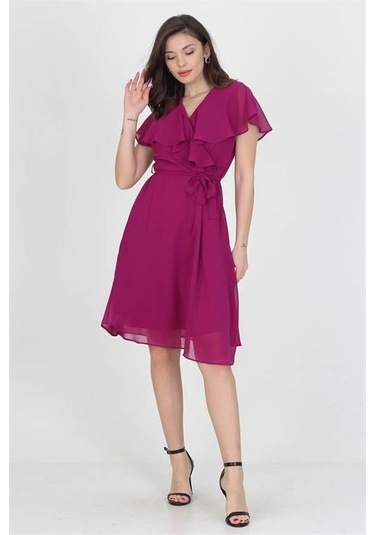 Kadın Şifon Mezuniyet Elbisesi Dpry8081 Mürdüm