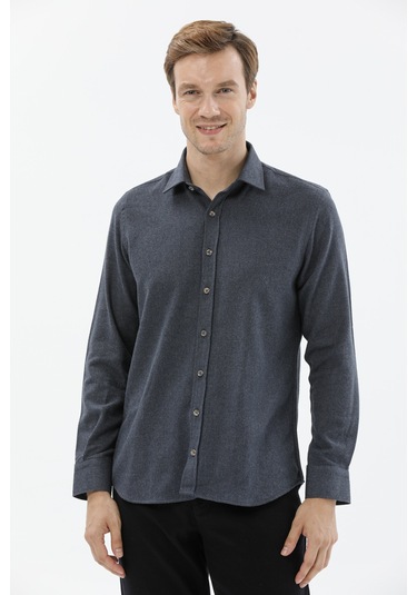 Finesuits Erkek Flanel Gömlek 2422204013.flr Lacivert