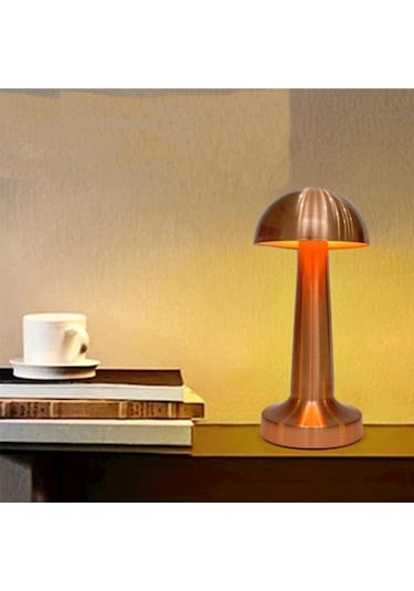 Mantar Model Retro Masa Lambası - Dimmerli, Şarjlı, Dekoratif Ve Dokunmatik Çok Renkli