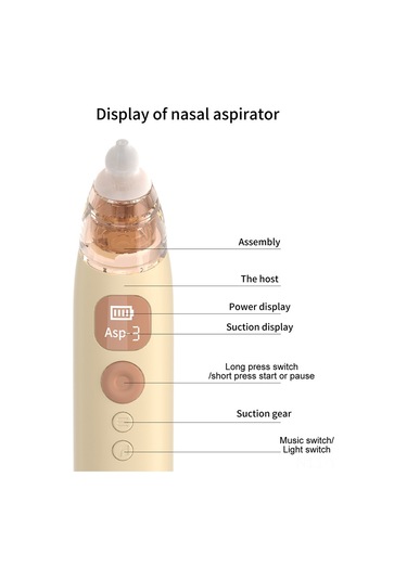 Yaozixa Yenidoğan Elektrikli Burun Temizleyici Bx002 - 3 Seviye Emme, Anti-geri Akış, Sakinleştirici Müzik Ve Işıklı - Yeşil Li-pil