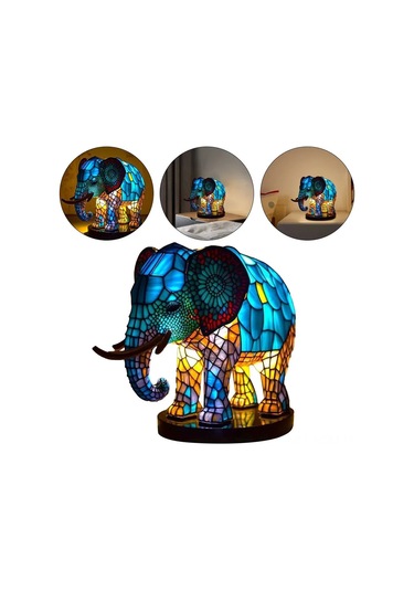 Suofeng Elefant Figürü, Resin Materyal, Aydınlatabilir Dekoratif Noche, Ev Dekoru Ve Masaüstü Süs, Renkli Işıklı Dekorasyon Diğer
