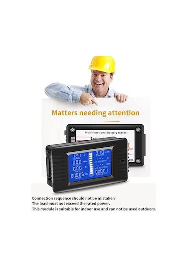 Pil Test Cihazı Dedektörü Dijital Dc Amp Volt Güç Kapasitesi Direnç Ölçer Siyah