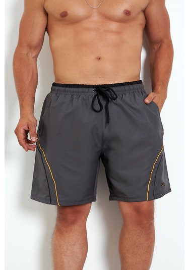 Enrico Ferry Erkek Orta Gri Büyük Beden Deniz Şortu Edy2518b-og Gri