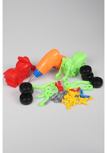 Pilli Matkap Seti Sök Tak Araçlar Pilli Matkaplı Vidalı Birleştirme Kiti Eğitici Oyuncak