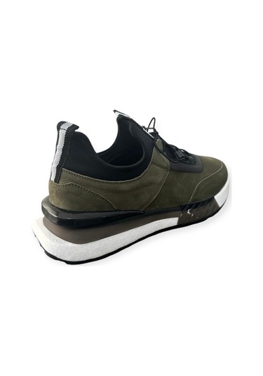 Luiz Paulo %100 Deri İçi Dışı Rahat Erkek Günlük Spor Ayakkabı İthal Balon Taban 39-44 HAKI NUBUK Haki