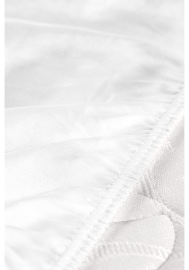 Ciel Tek Kişilik Plus %100 Pamuk Lastikli Saten Çarşaf - Beyaz Beyaz