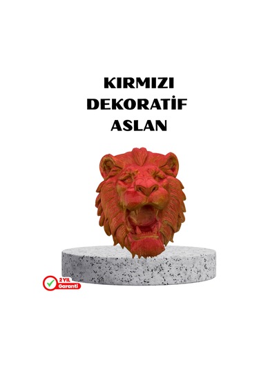Özel Tasarım 3d Aslan Figürü Duvar Süsü Dekoratif Heykel 20x21 Cm