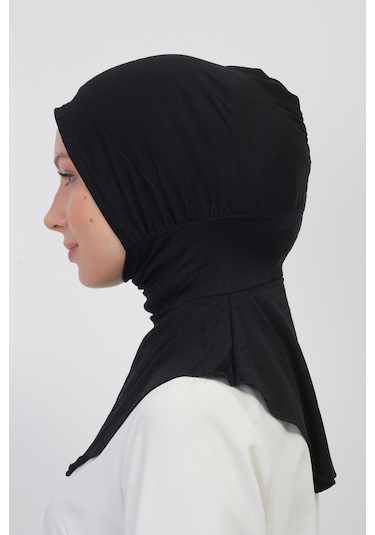 Pratik Esnek Likralı Boyunluklu Geçmeli Bone Siyah