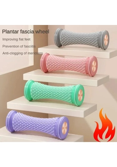Ayak Masajı Masaj Silindiri Yoga Masaj Topu Plantar Fasya Rulo Kas Gevşeme Green Green Çok Renkli