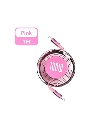 Pd 100w Usb Tip C Tipi C Hızlı Şarj Kablosu İphone Uyumlu 15 İçin Xiaomi Huawei Tablet Pink 1m