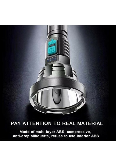 Geeksen P700 Led Işık Kaynağı Usb Şarjlı Fener, Ipx6 Su Geçirmez, 3 Seviye Parlaklık, 99 Saat Pil Ömrü, Akıllı Pil Göstergesi, Siyah Siyah