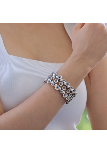 Primerocollection Gümüş Kaplama Bileklik N11.67955 Gri