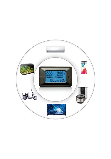 Samdoo 20a Dijital Enerji Ölçer - Voltaj, Akım, Güç Ve Frekans Göstergeli Kompakt Multimetre