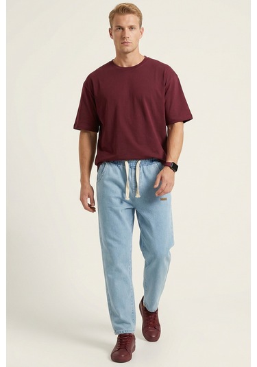 Erkek Rahat Kesim Baggy Jean Pantolon 30073 - Mavi