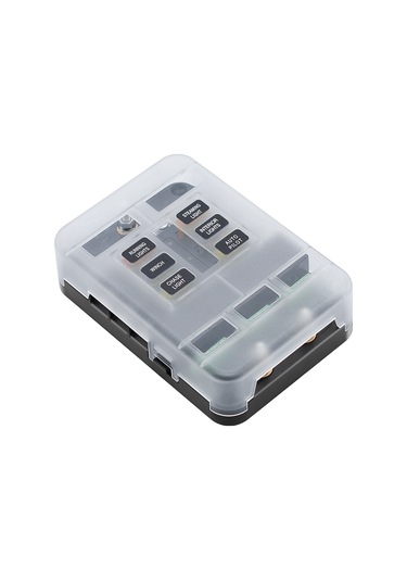 6 Yollu Sigorta Bloğu 6 Devre Sigorta Kutusu Tutucu Siyah