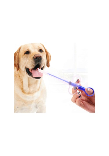 Vkemall Köpek Ve Kedi İlaç Uygulama Aleti - İki Uçlu Tablet/sıvı İlaç Verici - Su/mama Dağıtıcı - Mavi