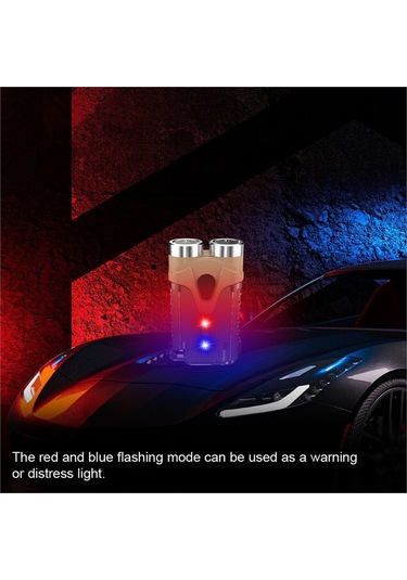 Ccgloball Kompakt Çift Işık Usb Şarj Edilebilir Anahtar Zinciri Feneri Asker Yeşili Yeşil