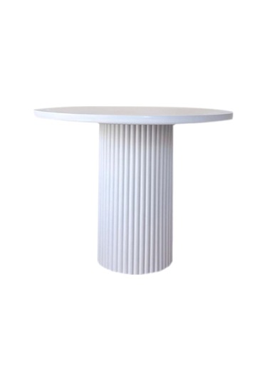 Arya Yuvarlak Ahşap Bohem Masa 90x90 Beyaz