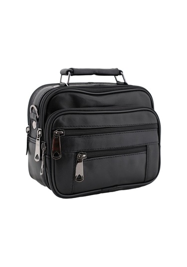 Strong Kasalı Siyah Erkek Orta Boy El Çantası, Omuz Çantası Nyelc Siyah