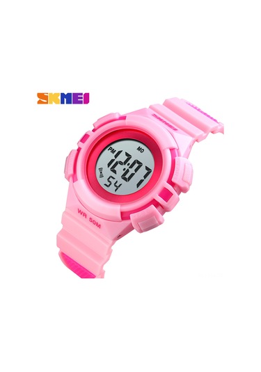 Xindoker Skmeı 1450 Dijital Saat - 50m Su Geçirmez, El Işık, Alarm, Kronometre, Hafta/tarih Gösterimi, Unisex Spor Kol Saati Pembe Çok Renkli