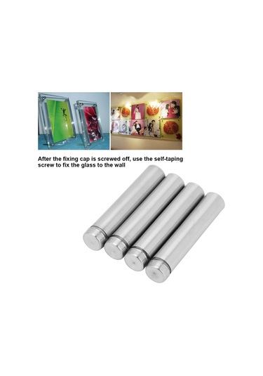 Yaozixa Paslanmaz Çelik Cam Sabitleyici Konik, 12x80mm, 4 Adet, Kolay Kurulum, Cam Dekorasyonu Ve Duvar Sabitleme İçin Dayanıklı Malzeme Diğer