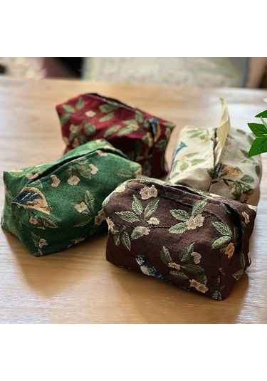 C-avrupa Retro Doku Kutusu Saklama Çantası Yüksek Kaliteli Peçete Tutucu Katlanabilir Doku Kutusu Ev Ofis Masaüstü Nakış Saklama Kutusu