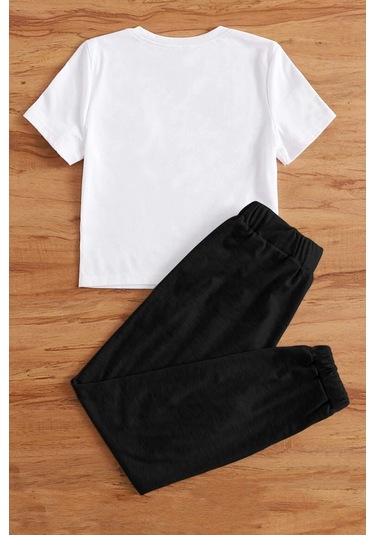 Çocuk Bear Bear Alt - Üst Eşofman Takımı Beyaz