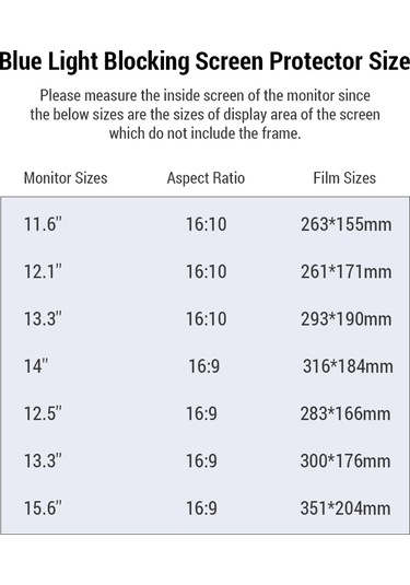 Vkemall 13.3 İnç 16:10 Dizüstü Bilgisayar İçin Manyetik Mavi Işık Engelleyici Ekran Koruyucu Pet Malzeme, 0.45mm Kalınlık