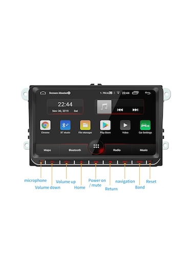 Volkswagen Android Multimedya 4gb-64gb 9 İnc Hd Ips Carplay Skoda