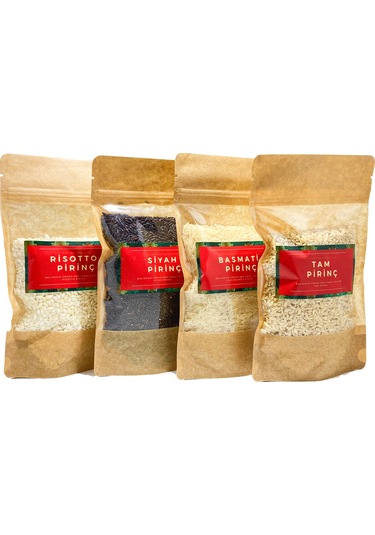 Guruyemiş Box Pirinç Deneme Paketi 4lü Basmati Siyah Risotto Tam