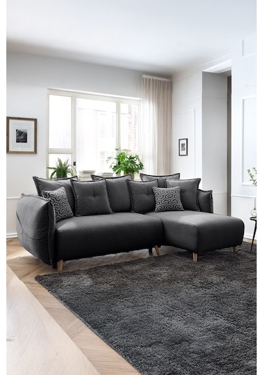 Puffy Sandıklı Köşe Koltuk Antrasit Sağ Köşe Antrasit