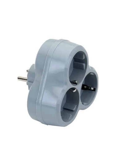 Depa Topraklı Papatya Golyat Fiş Priz 3'lü Gri 0