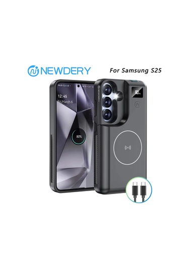 Newdery 8000 Mah Pil Kutusu Samsung Uyumlu Galaxy Uyumlu S25 Kablosuz Şarj Güç Bankası Kapağı Amerika Birleşik Devletleri As Picture