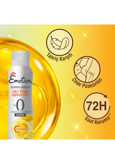 Serum Boost Cilt Tonu Eşitleyici Kadın Sprey Deodorant Alüminyum&alkol İçermez 150 Ml