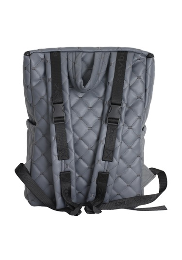 Kapitone Desenli Anne/bebek Bakım Çantası Gri Nakışlı - Zeybe Gri