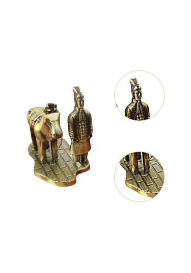 Homyl Antik Çin Qin Heykeli Alaşımlı Ev Modeli Terakota Genel 6,3 Cm X 6 Cm X 3,5 Cm