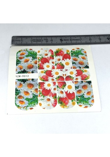 Tırnak Sticker Papatya Çiçek Süsleme Dövmesi Çoklu Etiket 8x7cm