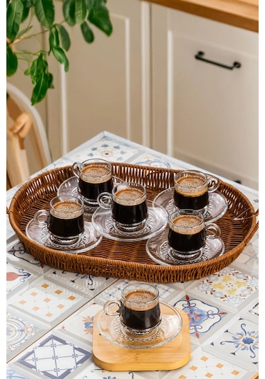 Grandora Şık 6 Lı Kahve Fincan Takımı 85 Ml Şeffaf