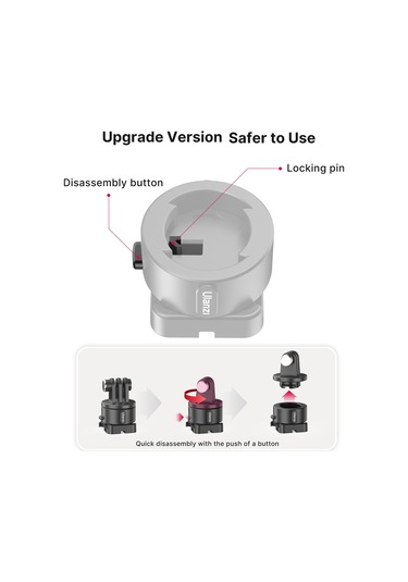 Wezone Ulanzi Hızlı Bağlantılı Manyetik Aksesuar - Djı, Insta360, Gopro Spor Kameraları İçin Evrensel Montaj Adaptörü Siyah