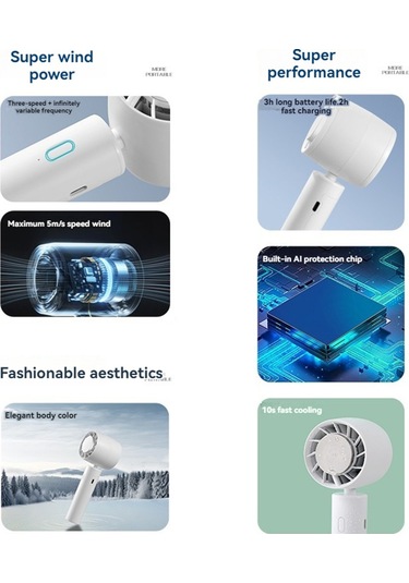 Soulader Taşınabilir Usb Şarjlı Mini El Fanı, Yarı İletken Soğutma Teknolojili, Serinletici Ve Hafif Tasarım, Seyahat Ve Ofis Kullanımı İçin Pratik