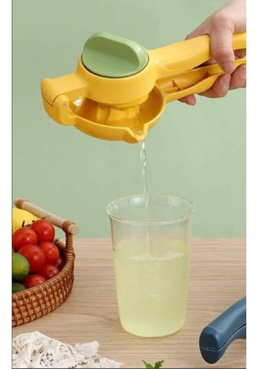 Plastik Limon Sıkacağı Yeni Nesil Ayarlı Pratik Limon Narenciye Sıkacağı Sarı - Yeşil