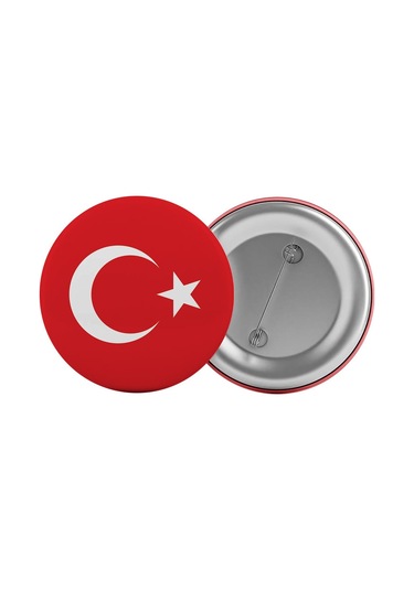 Türk Bayrağı Çanta Rozeti 20 Adet En Büyük Boy 5.8cm İğneli Broş